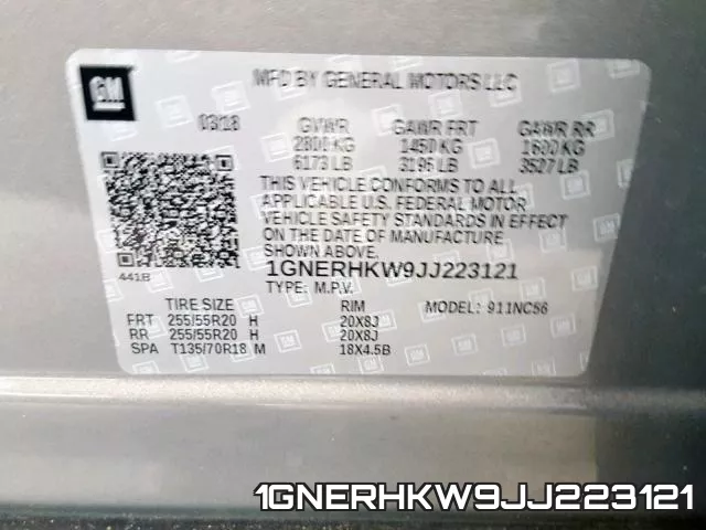 1GNERHKW9JJ223121 фото 2