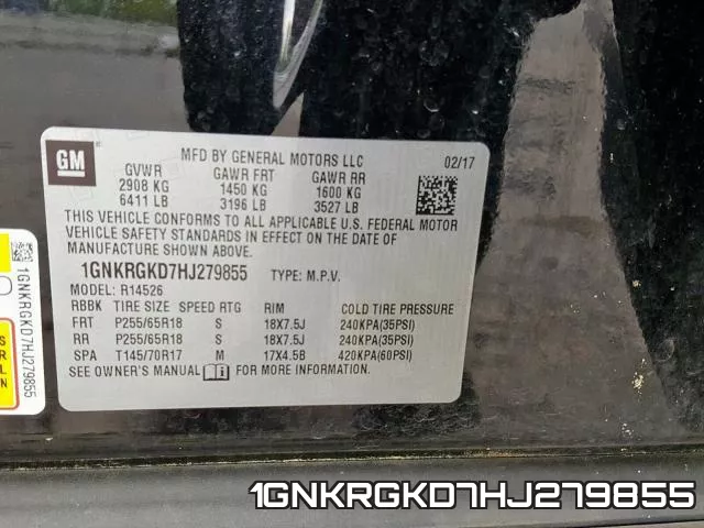 1GNKRGKD7HJ279855 фото 2