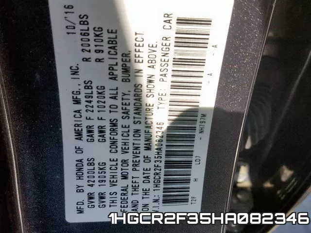 1HGCR2F35HA082346 фото 2