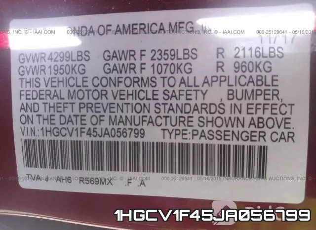 1HGCV1F45JA056799 фото 9