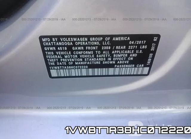1VWBT7A38HC072220 фото 10