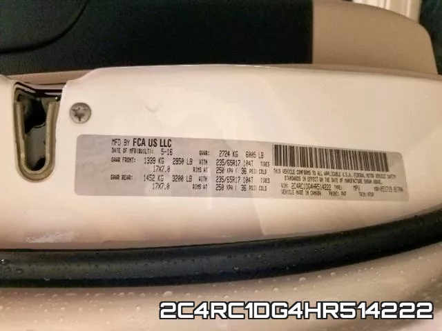 2C4RC1DG4HR514222 фото 2