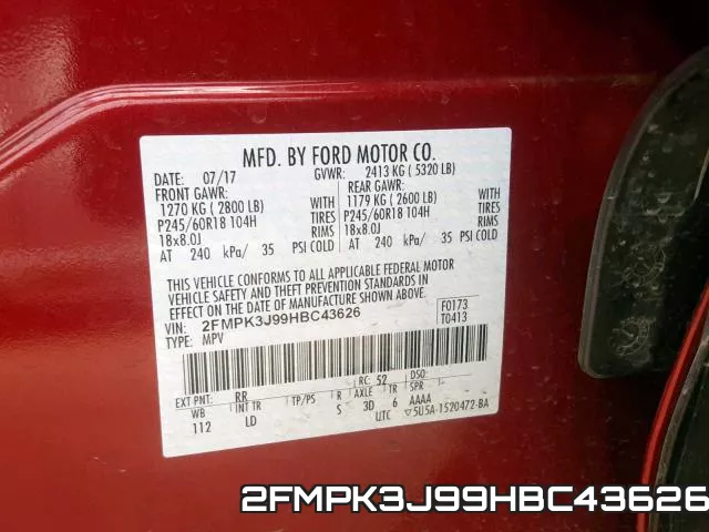 2FMPK3J99HBC43626 фото 2