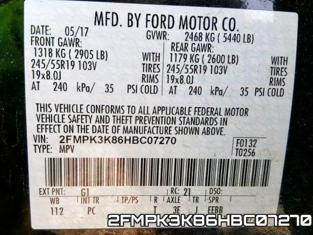2FMPK3K86HBC07270 фото 2