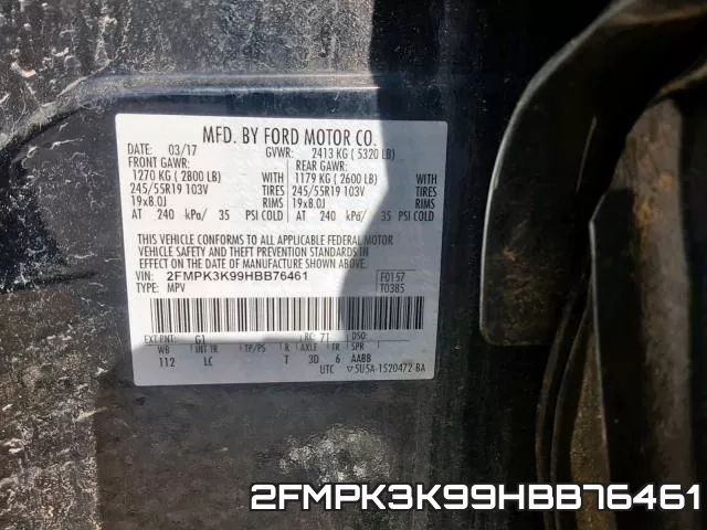2FMPK3K99HBB76461 фото 2