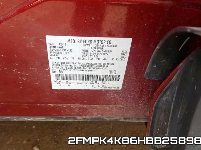 2FMPK4K86HBB25898 фото 2