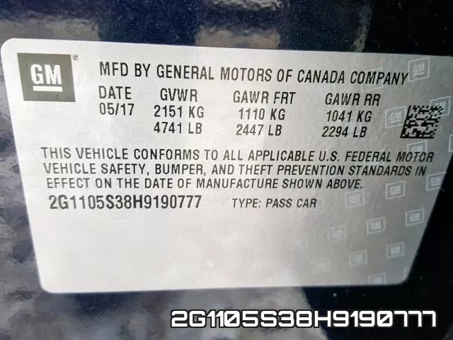 2G1105S38H9190777 фото 2