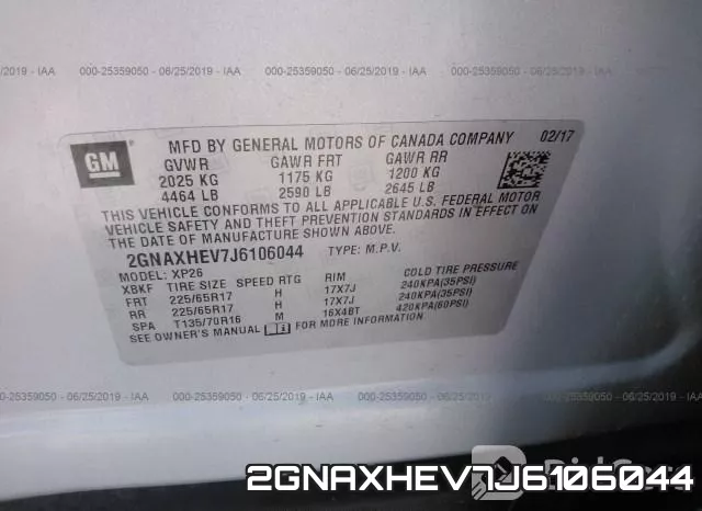 2GNAXHEV7J6106044 фото 10