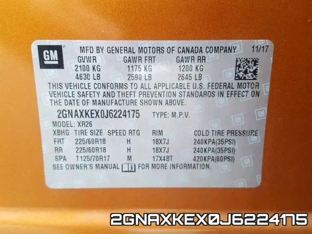 2GNAXKEX0J6224175 фото 2