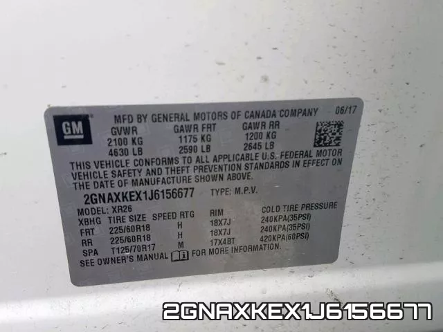 2GNAXKEX1J6156677 фото 2