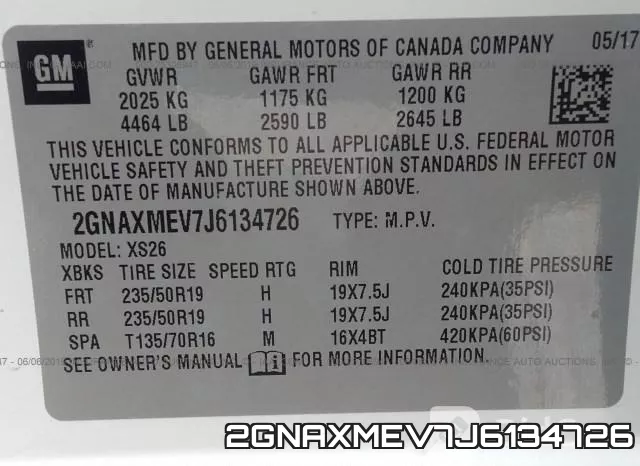 2GNAXMEV7J6134726 фото 10
