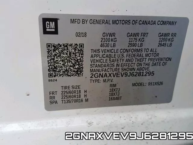 2GNAXVEV9J6281295 фото 2