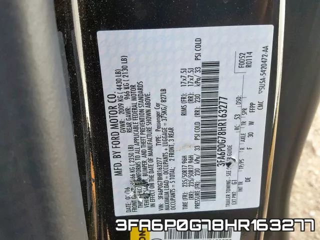 3FA6P0G78HR163277 фото 2
