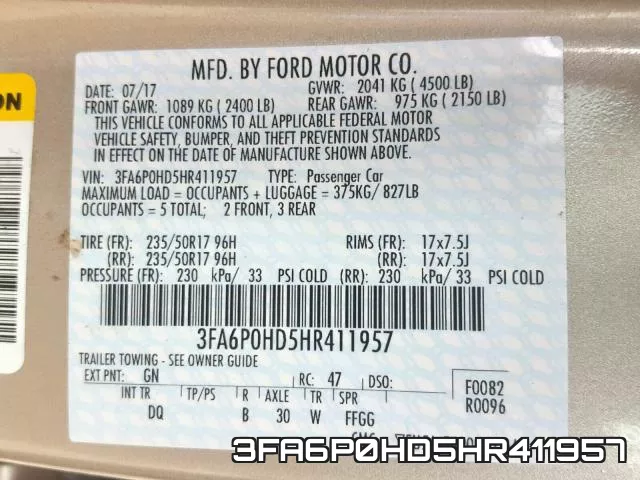 3FA6P0HD5HR411957 фото 2