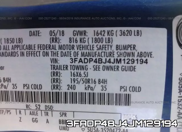 3FADP4BJ4JM129194 фото 10