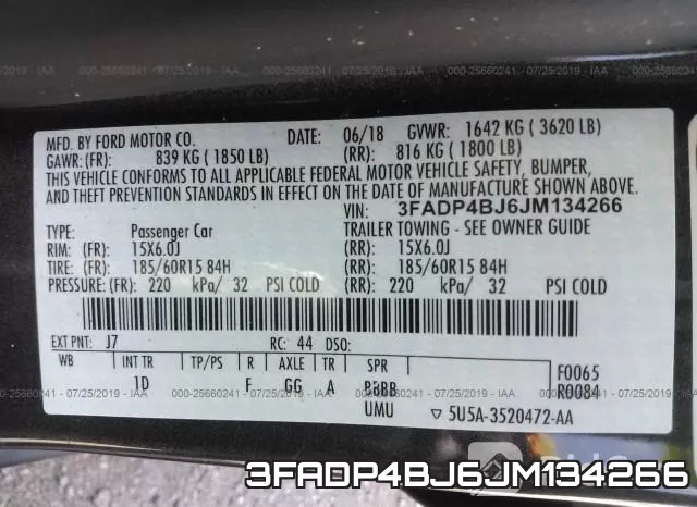 3FADP4BJ6JM134266 фото 10