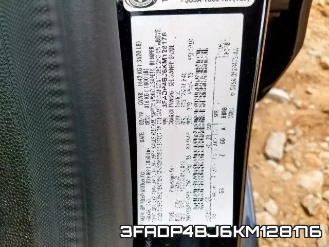 3FADP4BJ6KM128176 фото 2