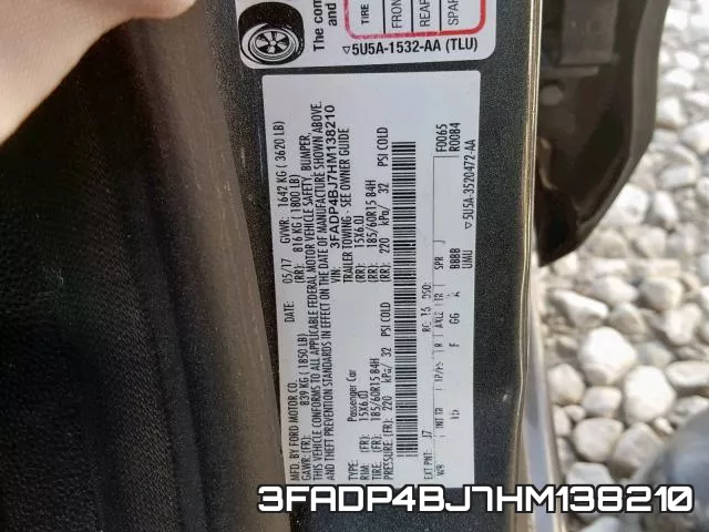 3FADP4BJ7HM138210 фото 2