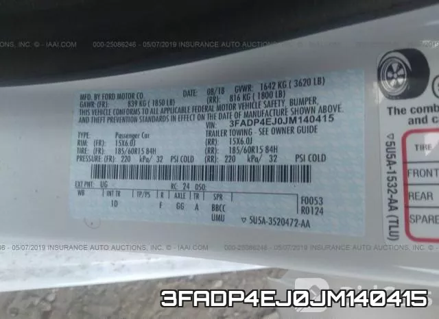 3FADP4EJ0JM140415 фото 10