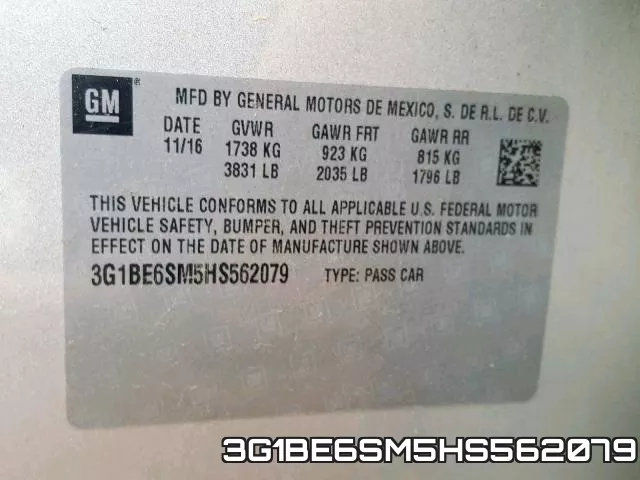 3G1BE6SM5HS562079 фото 2