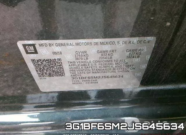 3G1BF6SM2JS645634 фото 10
