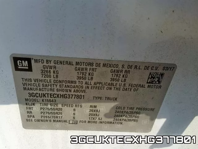 3GCUKTECXHG377801 фото 2