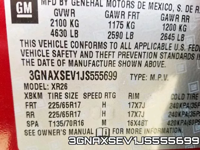 3GNAXSEV1JS555699 фото 2