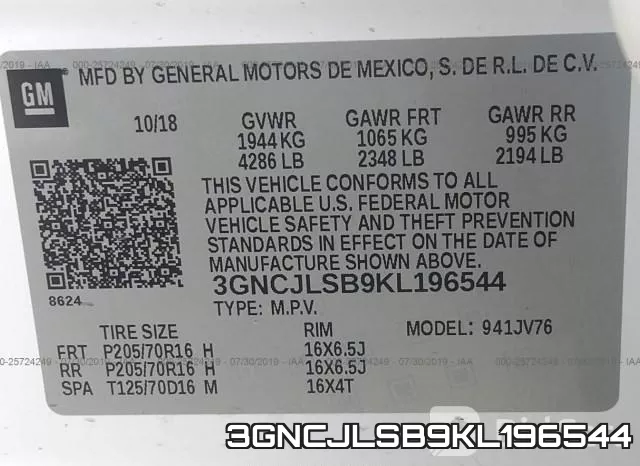 3GNCJLSB9KL196544 фото 10