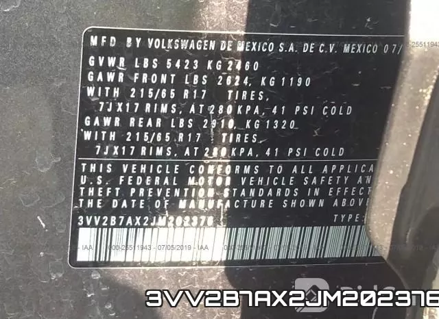3VV2B7AX2JM202376 фото 10