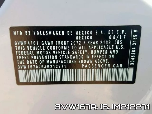 3VW167AJ6JM212271 фото 2