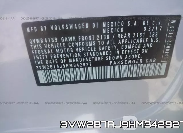 3VW2B7AJ9HM342927 фото 10