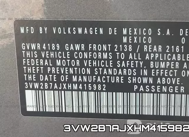 3VW2B7AJXHM415982 фото 10