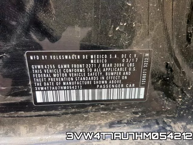 3VW4T7AU7HM054212 фото 2