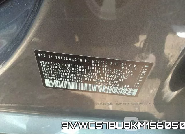 3VWC57BU8KM156050 фото 10