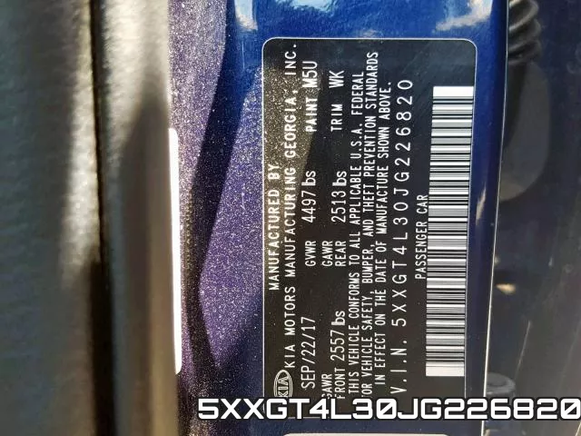 5XXGT4L30JG226820 фото 2