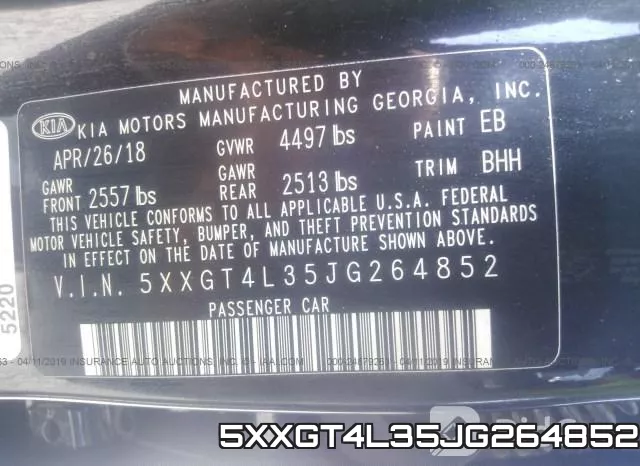 5XXGT4L35JG264852 фото 10