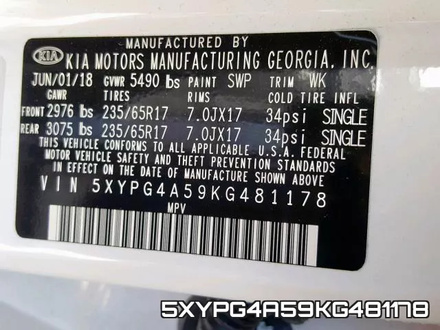 5XYPG4A59KG481178 фото 2
