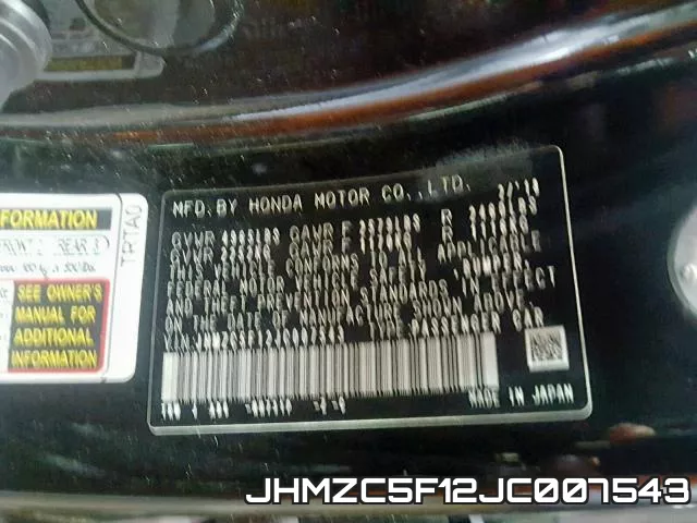 JHMZC5F12JC007543 фото 2