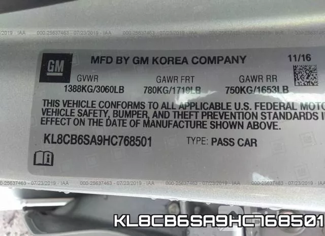 KL8CB6SA9HC768501 фото 10