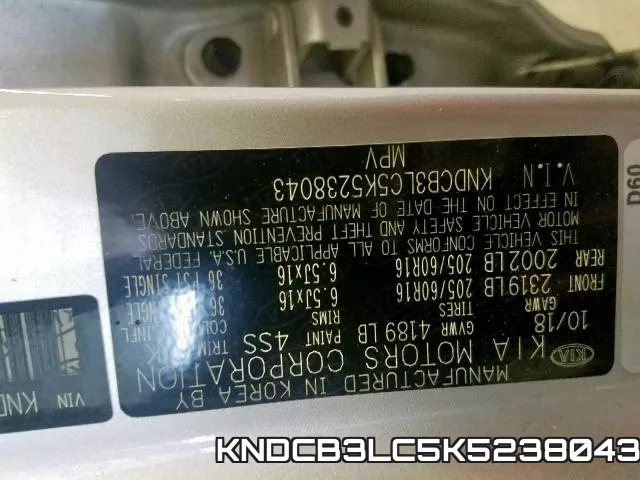 KNDCB3LC5K5238043 фото 2