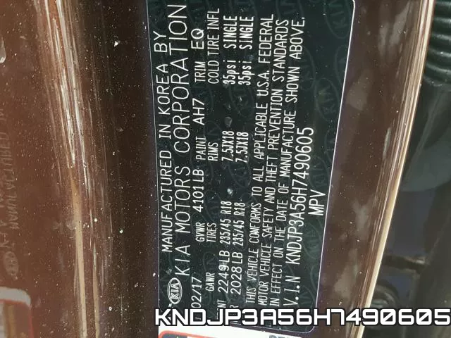 KNDJP3A56H7490605 фото 2