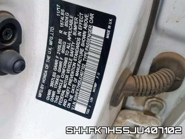 SHHFK7H55JU407102 фото 2