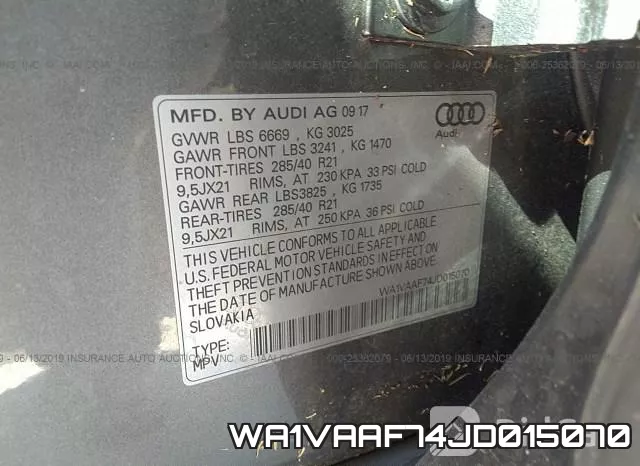 WA1VAAF74JD015070 фото 10