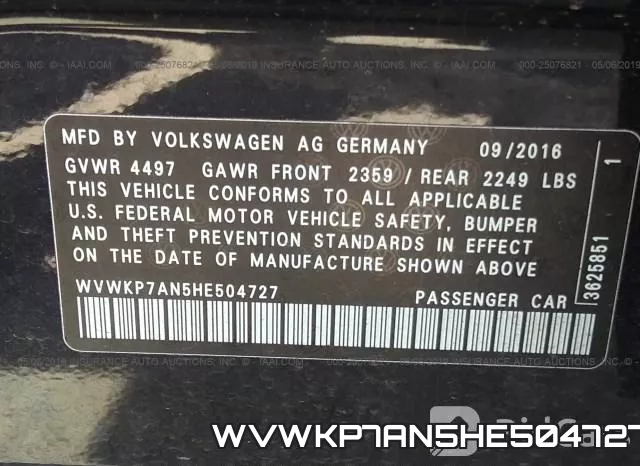 WVWKP7AN5HE504727 фото 10