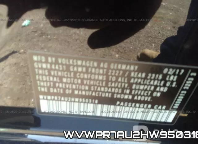 WVWPR7AU2HW950318 фото 10