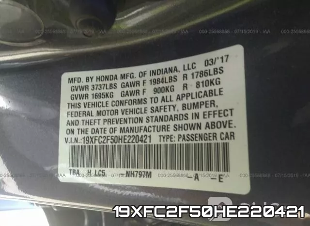 19XFC2F50HE220421 фото 10