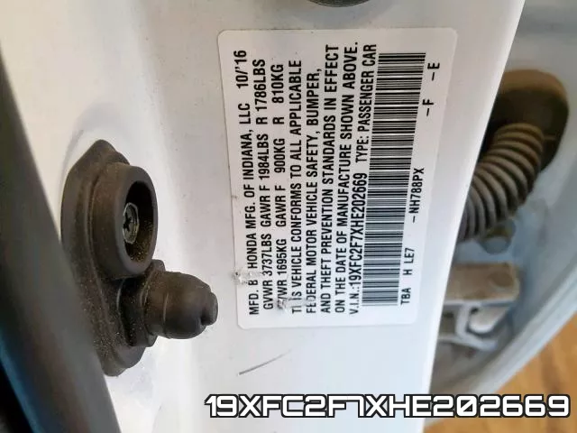 19XFC2F7XHE202669 фото 2