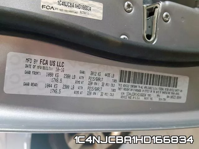 1C4NJCBA1HD166834 фото 2