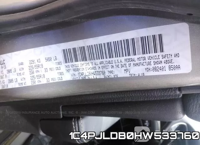 1C4PJLDB0HW533760 фото 10