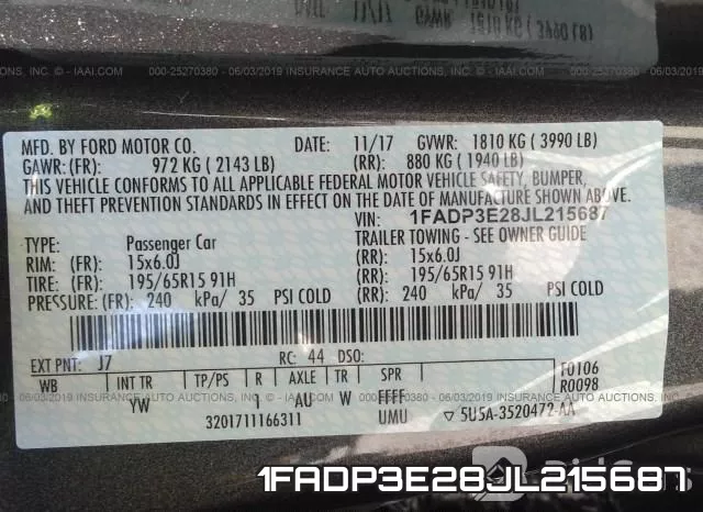 1FADP3E28JL215687 фото 10